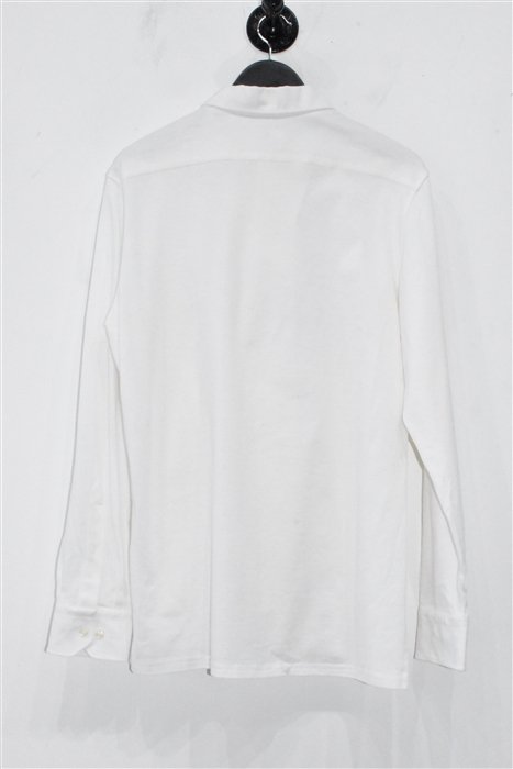 Bright White Emanuel Berg Button Shirt, size L