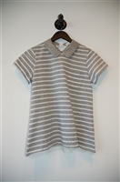 Gray Stripe Sacai Luck Short-Sleeved Top, size S