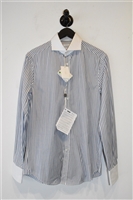 White Stripe Brunello Cucinelli Button Shirt, size S