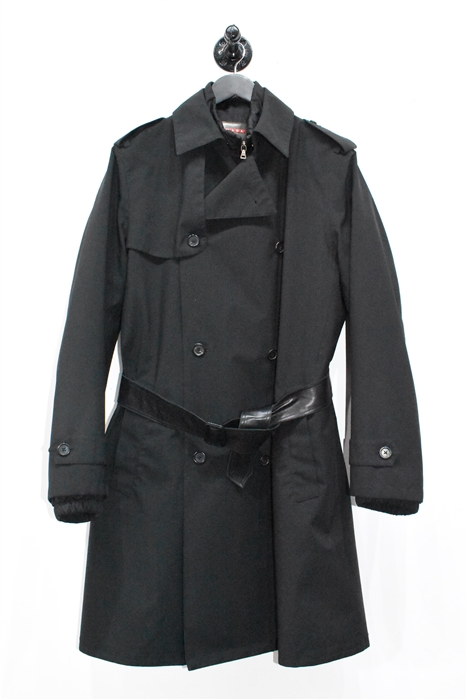 Basic Black Prada Trench Coat, size L