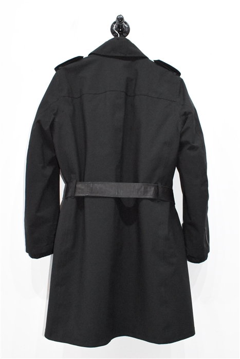Basic Black Prada Trench Coat, size L