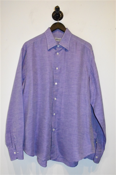 Violet Brioni Button Shirt, size XL