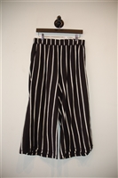 Black & White Eileen Fisher Wide-Leg Trousers, size S
