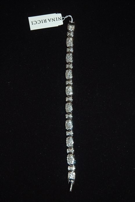 Rhodium Nina Ricci Bracelet, size O/S