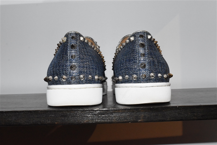 Denim Blue Christian Louboutin Slip-On Sneaker, size 12