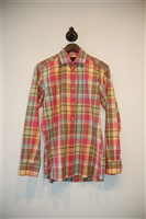 Madras Duchamp Button Shirt, size S