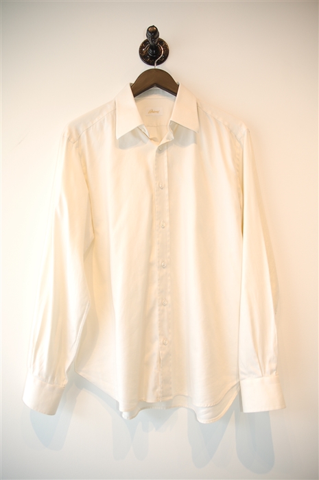Vanilla Brioni Button Shirt, size L