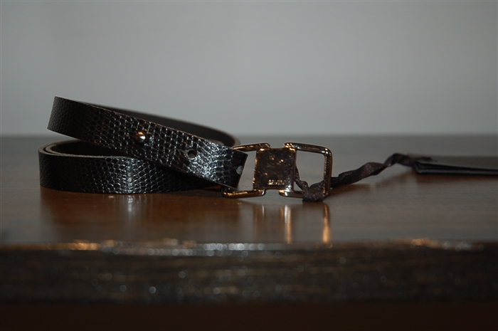 Black Leather Seventy Belt, size S