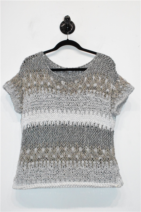 Striped Brunello Cucinelli Short-Sleeved Top, size M