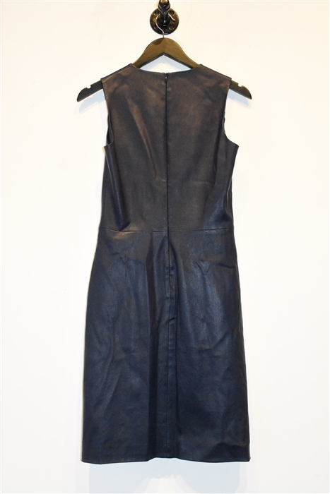 Navy The Row Leather Dress, size 8