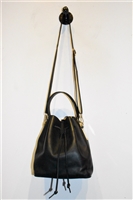Black Leather Sophie Hulme Bucket Bag, size M