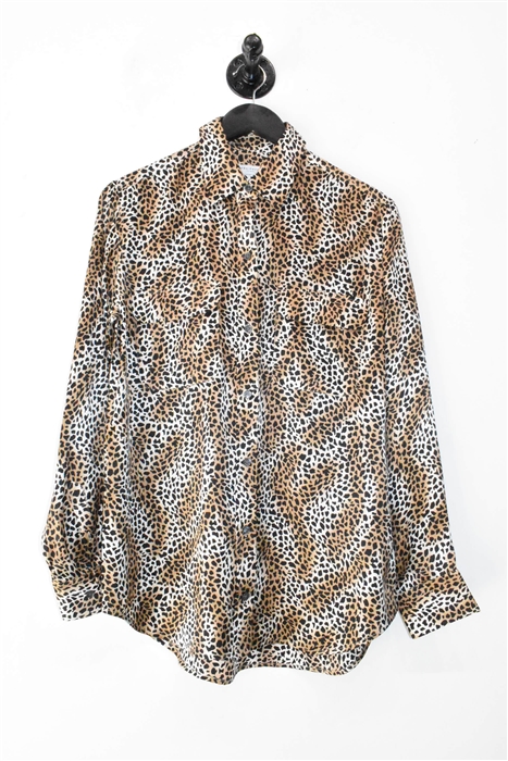 Animal Print Equipment Silk Shirt, size S