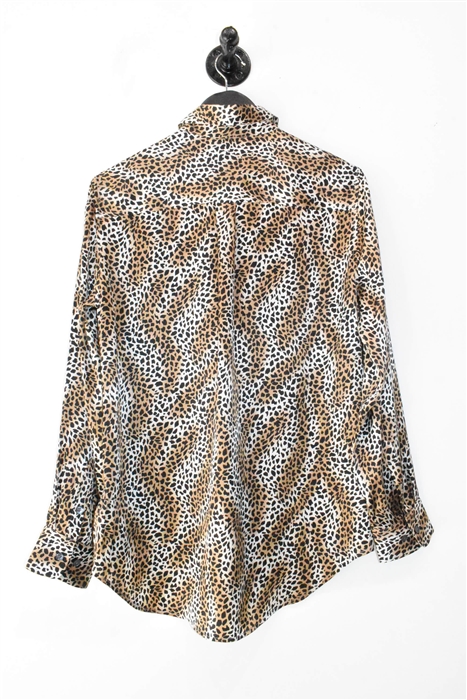 Animal Print Equipment Silk Shirt, size S
