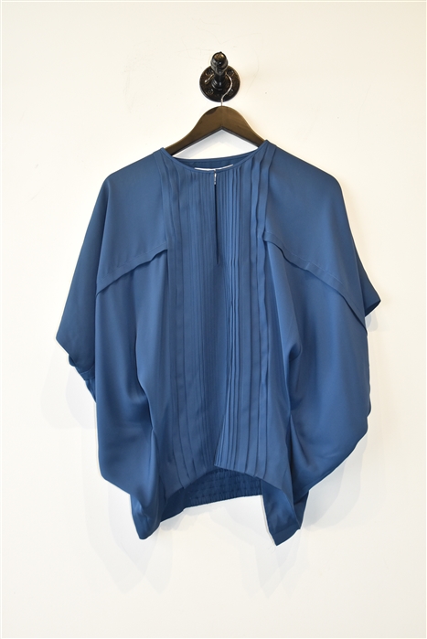 Dusk Blue Diane von Furstenberg Short-Sleeved Top, size XS