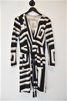 Geometric Diane von Furstenberg Faux-Wrap Dress, size 4