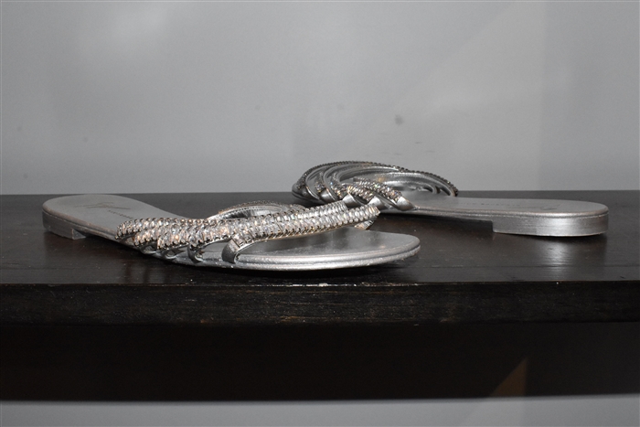 Metallic Silver Giuseppe Zanotti Sandals, size 8