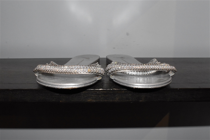 Metallic Silver Giuseppe Zanotti Sandals, size 8