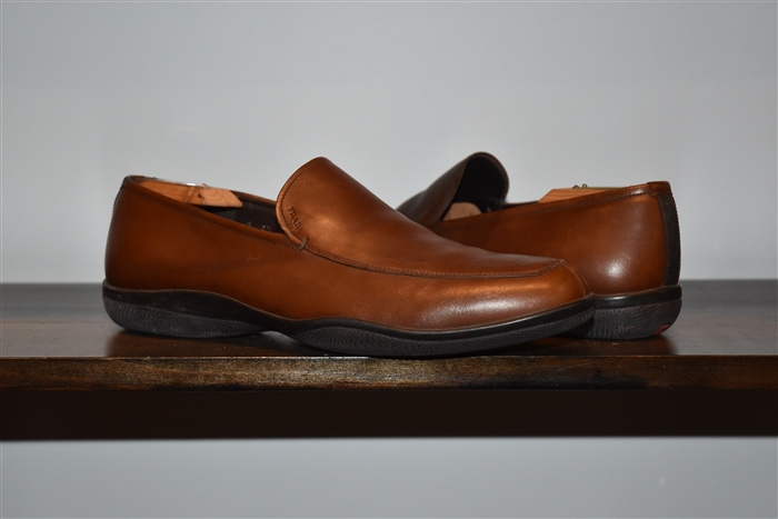 Whiskey Prada Loafer, size 10