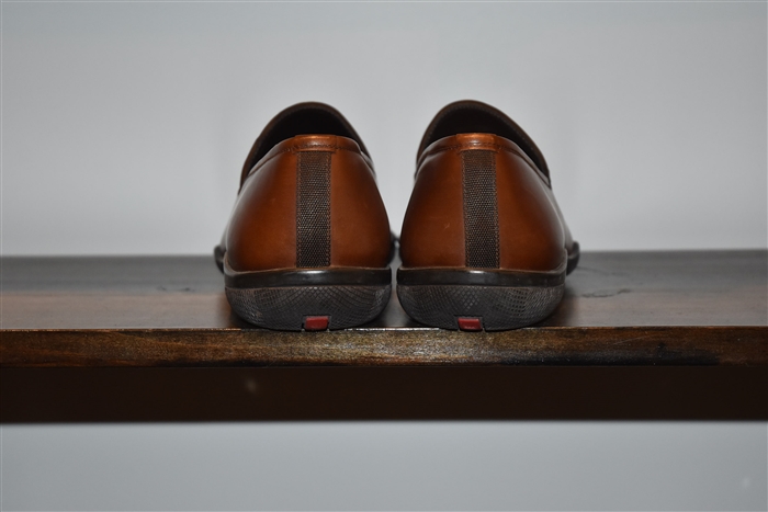 Whiskey Prada Loafer, size 10