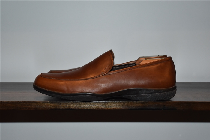 Whiskey Prada Loafer, size 10