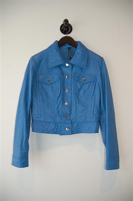 Azure Blue La Marque Leather Jacket, size M