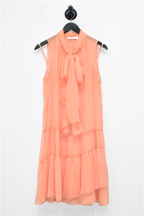 Orange Sorbet See by Chloe Drop Waist Dress, size 8