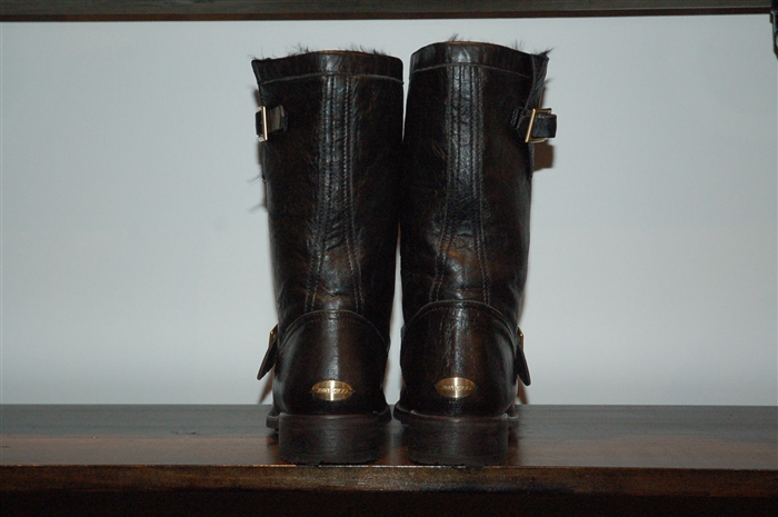 Black Leather Jimmy Choo Biker Boots, size 8