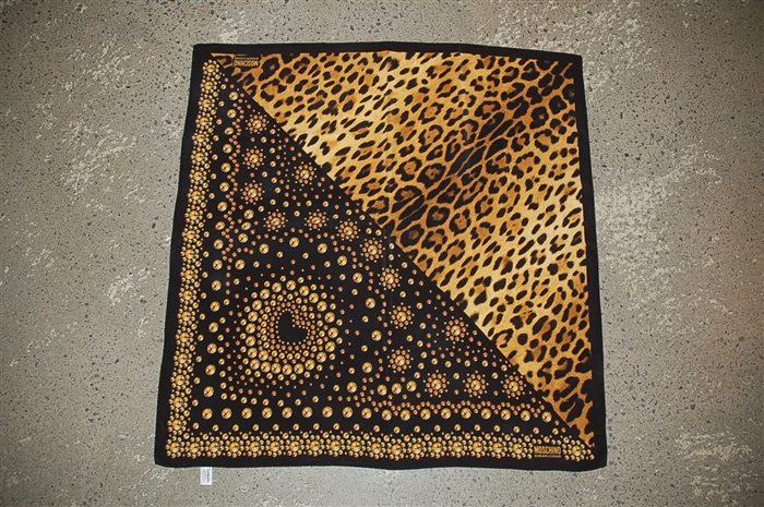 Black & Gold Moschino - Cheap & Chic Silk Scarf, size O/S