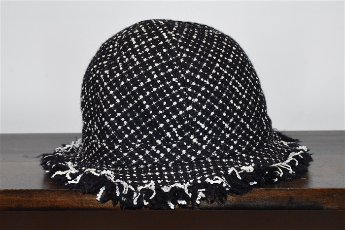 Navy Tweed Chanel - Vintage Hat, size S