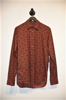 Geometric Prada Button Shirt, size S