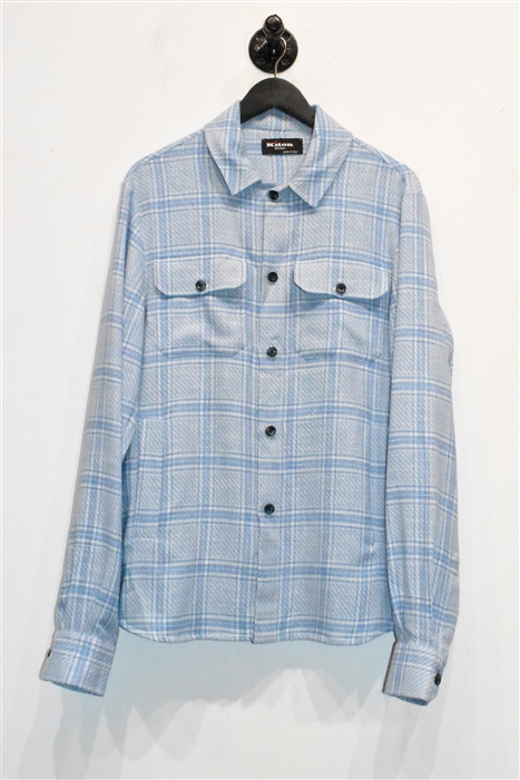 Blue Check Kiton Overshirt, size L