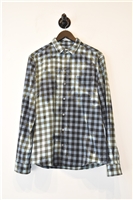 Blue Check Alexander McQueen - McQ Button Shirt, size M