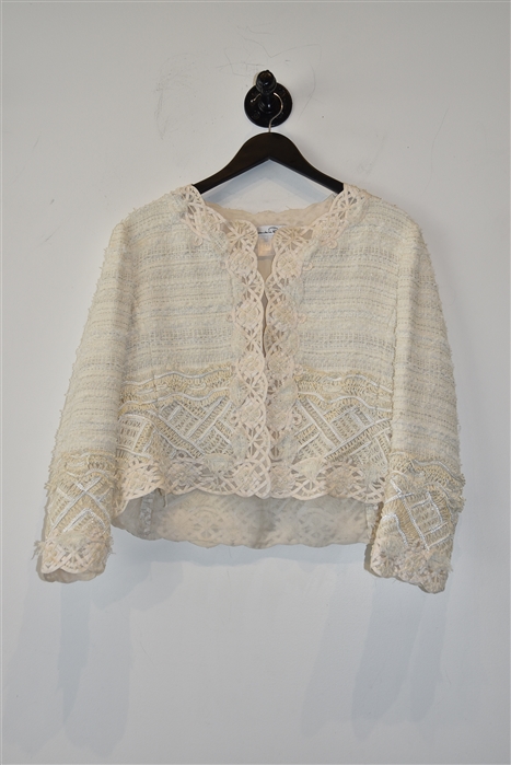 White Tweed Oscar de la Renta Dress Jacket, size 16
