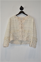 White Tweed Oscar de la Renta Dress Jacket, size 16