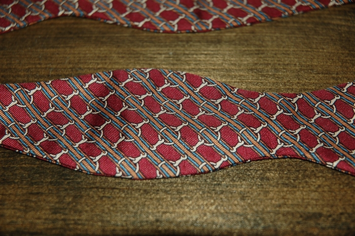 Burgundy Hermes Bow Tie, size O/S