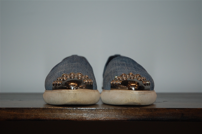 Denim Blue Miu Miu Slip-On Sneaker, size 5.5