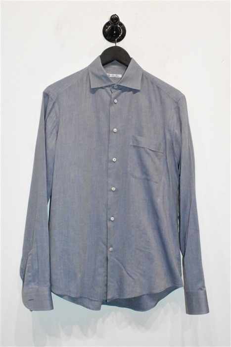 Dusk Blue Loro Piana Button Shirt, size M