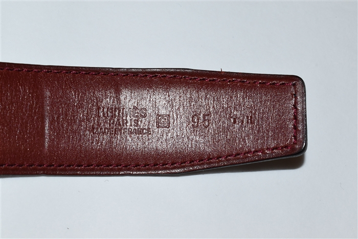 Black Leather Hermes Belt, size L