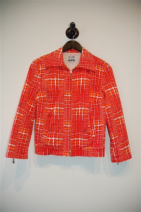 Warm Red Iceberg Zippered Jacket, size 2