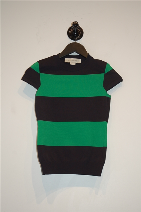 Green Stripe Stella McCartney Short-Sleeved Top, size 0