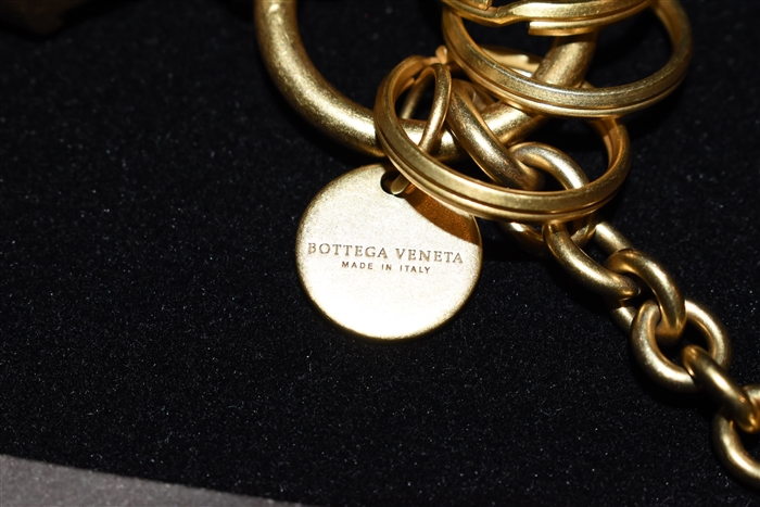 Gold Bottega Veneta Key Ring, size O/S