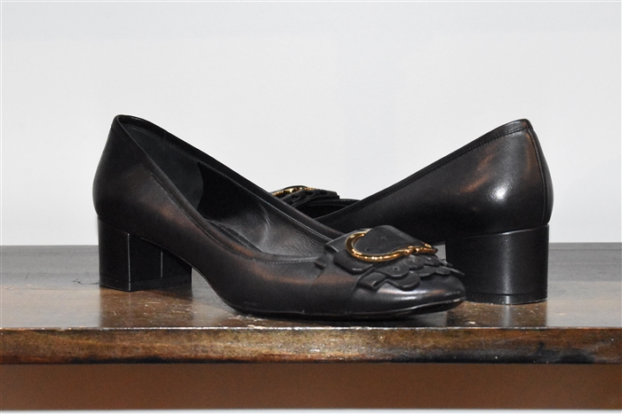 Black Leather Salvatore Ferragamo Pumps, size 8.5
