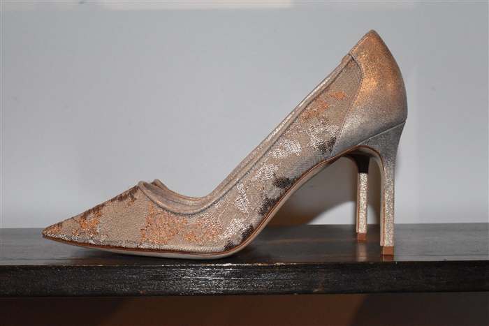 Rose Gold Manolo Blahnik Pumps, size 8