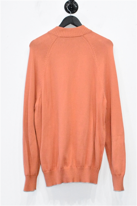 Orange Brunello Cucinelli Zippered Sweater, size XL