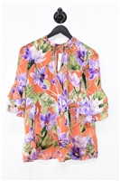 Floral Alice + Olivia Short-Sleeved Blouse, size S