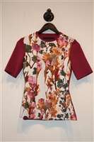 Floral Marie Saint Pierre Short-Sleeved Top, size S