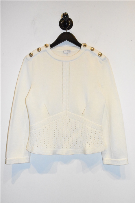 Soft White Chanel Pullover, size 6