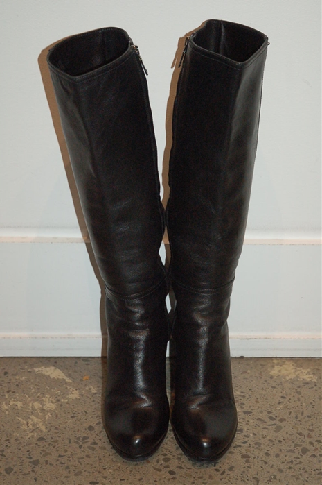 Black Leather Prada Tall Boots, size 10