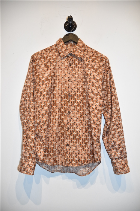 Geometric Prada Button Shirt, size S