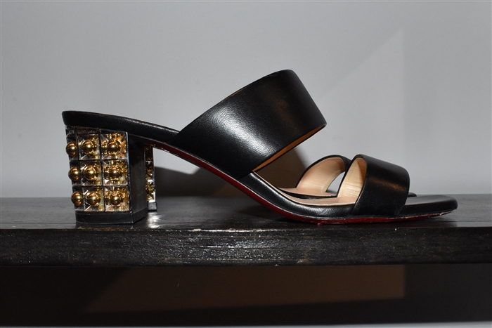 Black Leather Christian Louboutin Sandals, size 8
